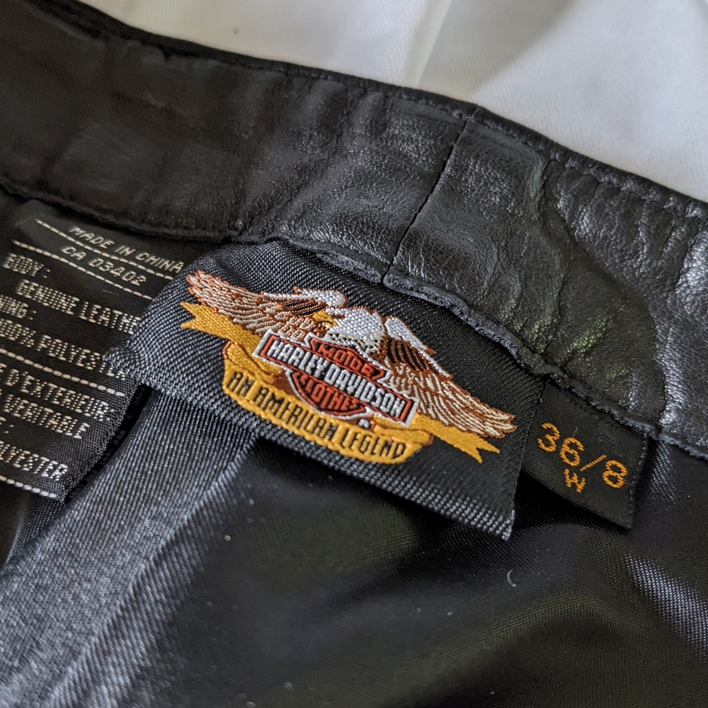 ⭐️SALE⭐️Harley Davidson ladies black leather pants
